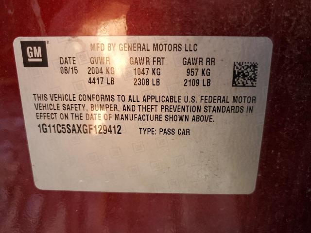 1G11C5SAXGF129412 - 2016 CHEVROLET MALIBU LIM LT 栗色 照片 12