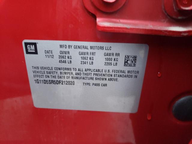 1G11D5SR5DF212020 - 2013 CHEVROLET MALIBU 1LT 勃艮第红 照片 12