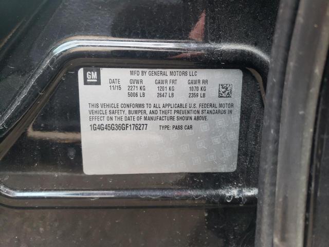 1G4G45G36GF176277 - 2016 BUICK LACROSSE SPORT TOURING BLACK photo 12