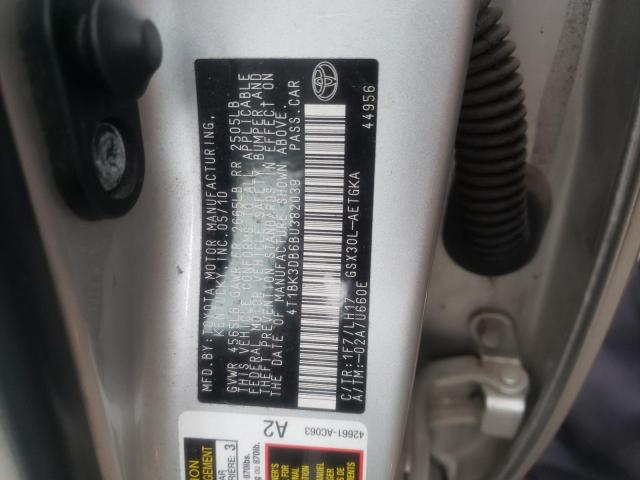 4T1BK3DB6BU382039 - 2011 TOYOTA AVALON BASE 银色 照片 12