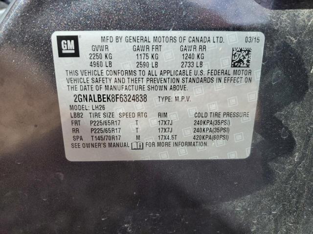 2GNALBEK8F6324838 - 2015 CHEVROLET EQUINOX LT CHARCOAL photo 13