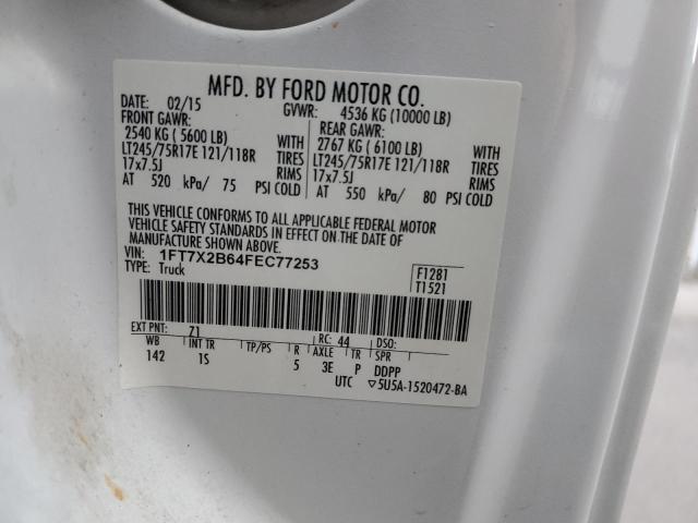 1FT7X2B64FEC77253 - 2015 FORD F250 SUPER DUTY WHITE photo 12