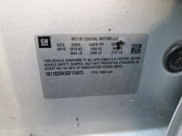 1G11C5SA3GF124973 - 2016 CHEVROLET MALIBU LIM LT 银色 照片 13