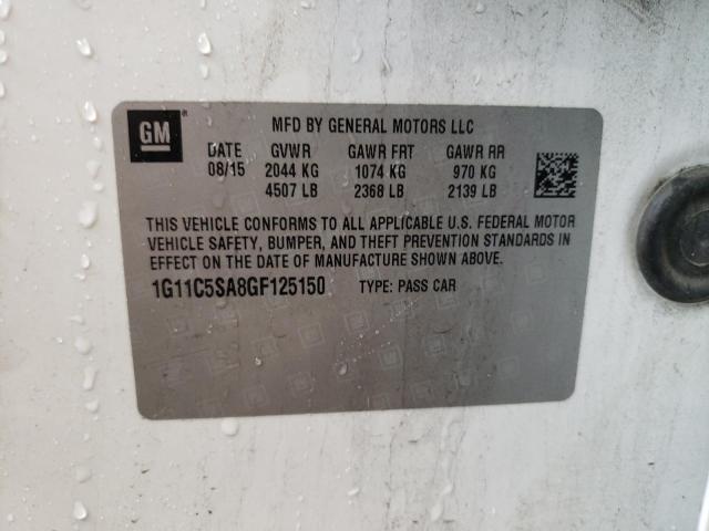 1G11C5SA8GF125150 - 2016 CHEVROLET MALIBU LIM LT Ақ фото 12