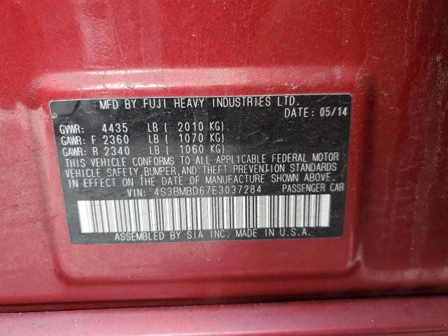 4S3BMBD67E3037284 - 2014 SUBARU LEGACY 2.5I PREMIUM RED photo 12