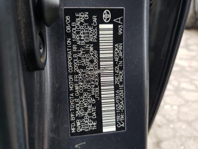 JTDBL40EX9J038569 - 2009 TOYOTA COROLLA BASE GRAY photo 12