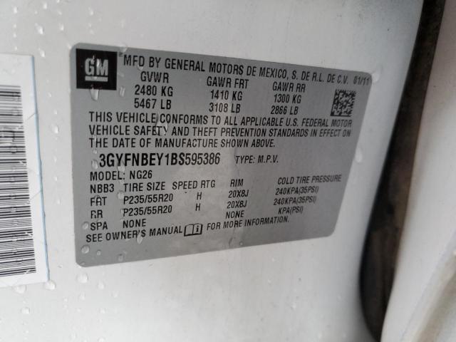 3GYFNBEY1BS595386 - 2011 CADILLAC SRX PERFORMANCE COLLECTION Biały zdjęcie 12