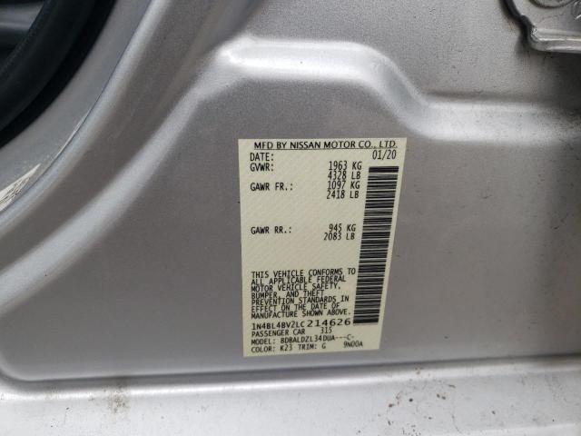 1N4BL4BV2LC214626 - 2020 NISSAN ALTIMA S SILVER photo 13