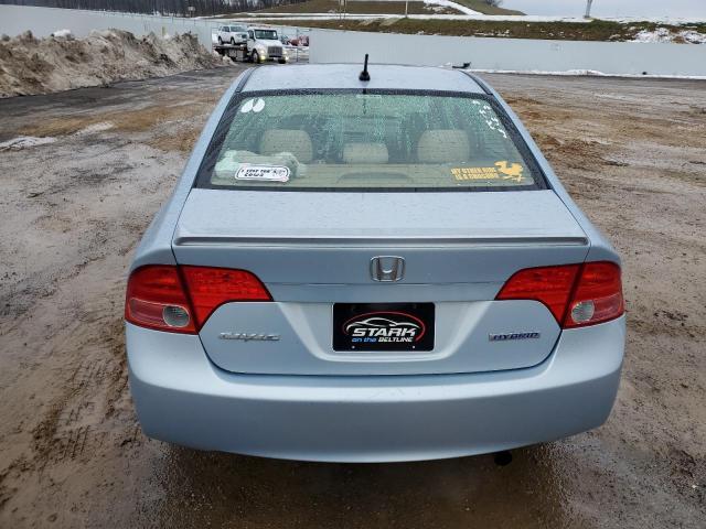 JHMFA36298S015824 - 2008 HONDA CIVIC HYBRID BLUE photo 6