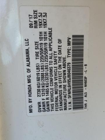 5FNRL6H95JB046379 - 2018 HONDA ODYSSEY ELITE Սպիտակ լուսանկար 13