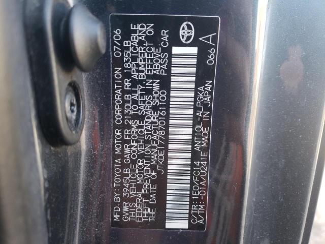 JTKDE177870161100 - 2007 TOYOTA SCION TC 黑色 照片 12