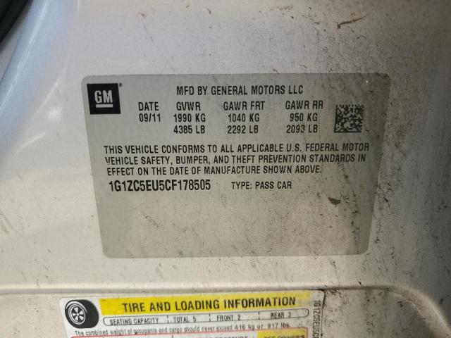 1G1ZC5EU5CF178505 - 2012 CHEVROLET MALIBU 1LT SILVER photo 12