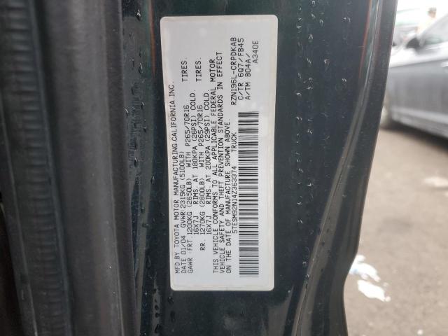 5TESM92N14Z363374 - 2004 TOYOTA TACOMA XTRACAB PRERUNNER Yaşıl foto 12