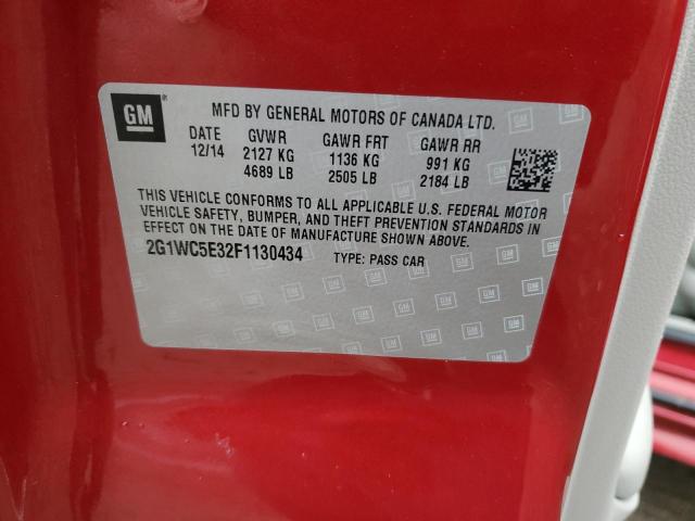 2G1WC5E32F1130434 - 2015 CHEVROLET IMPALA LIM LTZ RED photo 12