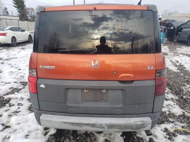 5J6YH286X4L039242 - 2004 HONDA ELEMENT EX ORANGE photo 6