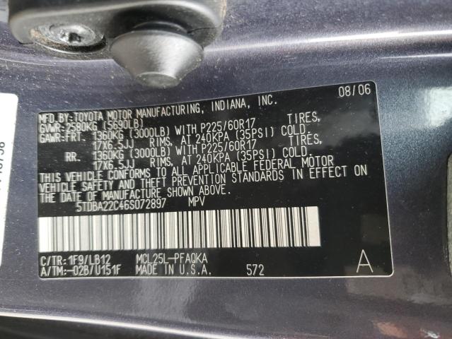 5TDBA22C46S072897 - 2006 TOYOTA SIENNA XLE GRAY photo 13