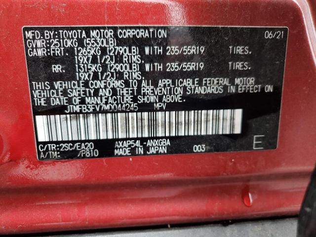 JTMFB3FV7MD044245 - 2021 TOYOTA RAV4 PRIME XSE RED photo 13