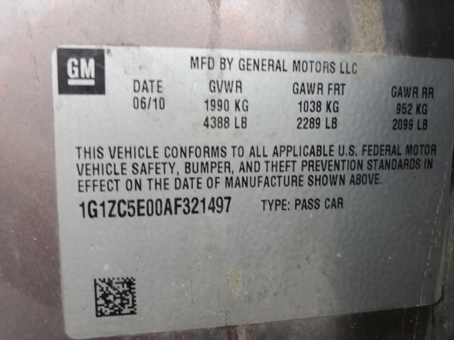 1G1ZC5E00AF321497 - 2010 CHEVROLET MALIBU 1LT Brązowy zdjęcie 13