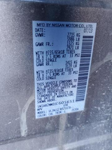 5N1AR2MM1EC605651 - 2014 NISSAN PATHFINDER S BROWN photo 13