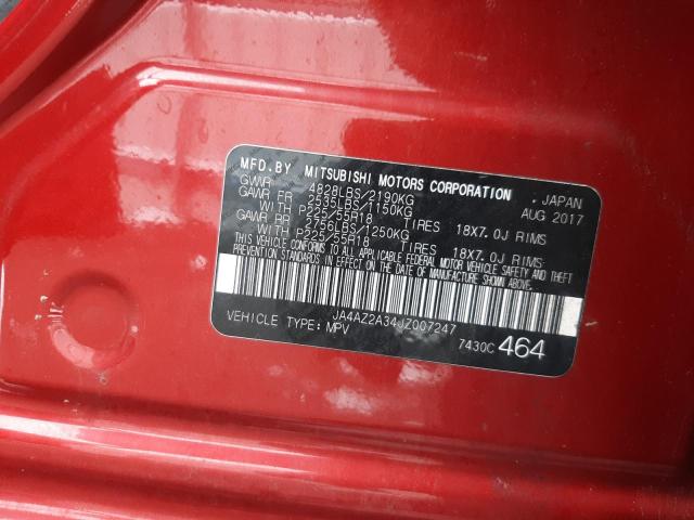 JA4AZ2A34JZ007247 - 2018 MITSUBISHI OUTLANDER ES ბურგუნდია ფოტო 13