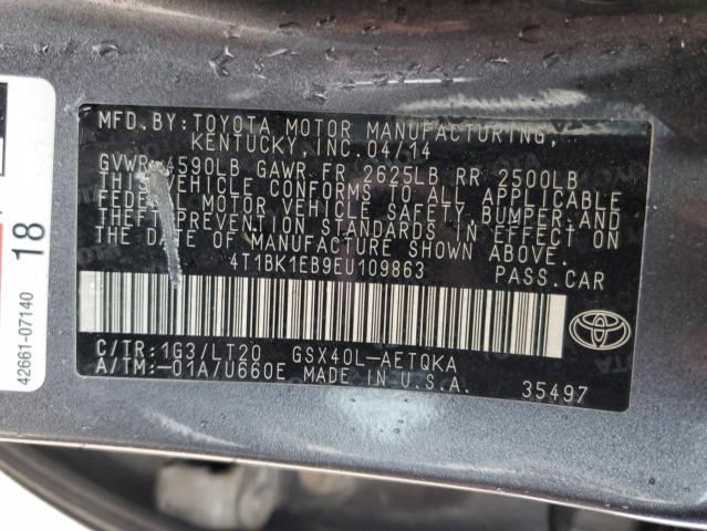 4T1BK1EB9EU109863 - 2014 TOYOTA AVALON BASE 灰色 照片 13