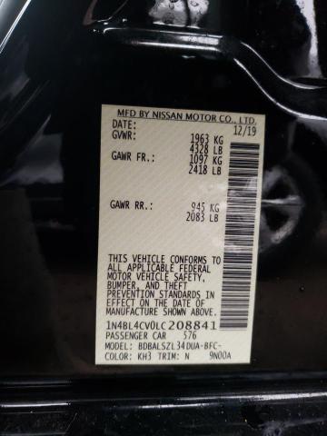 1N4BL4CV0LC208841 - 2020 NISSAN ALTIMA SR BLACK photo 13