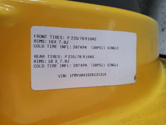 1FMYU04162KC31319 - 2002 FORD ESCAPE XLT YELLOW photo 13