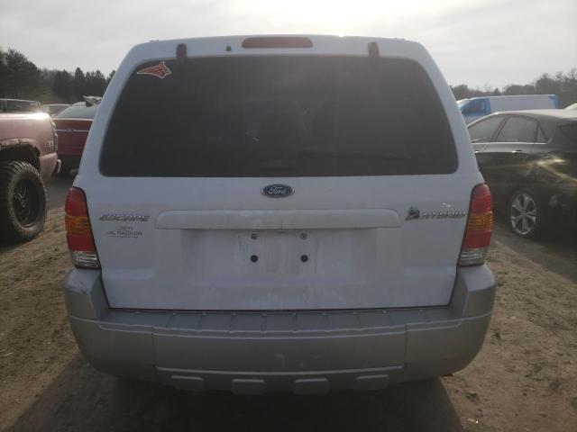 1FMYU95H35KB54915 - 2005 FORD ESCAPE HEV WHITE photo 6