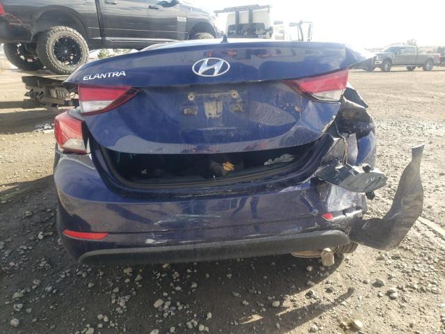 5NPDH4AE0EH465125 - 2014 HYUNDAI ELANTRA SE BLUE photo 6