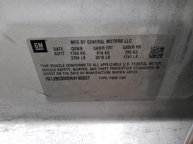 1G1JB5SHXH4146837 - 2017 CHEVROLET SONIC LS Gümüş foto 13