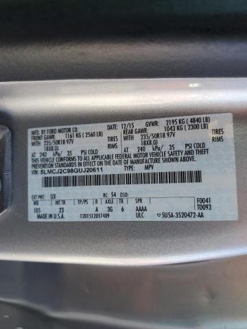 5LMCJ2C98GUJ20611 - 2016 LINCOLN MKC SELECT Արծաթագույն լուսանկար 13