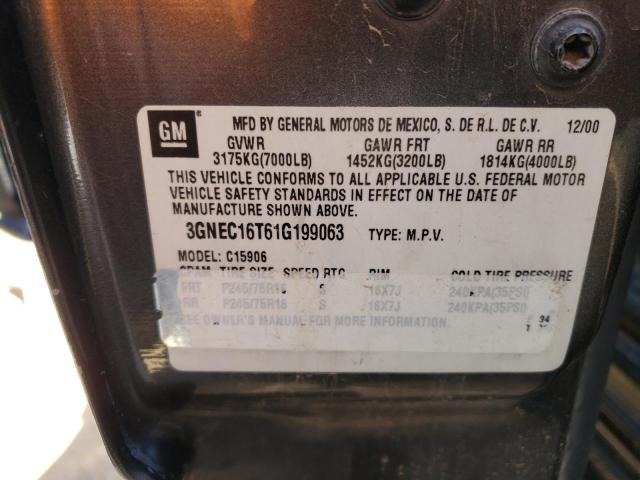 3GNEC16T61G199063 - 2001 CHEVROLET C15 C1500 GRAY photo 13