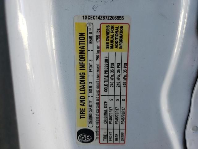 1GCEC14Z87Z206555 - 2007 CHEVROLET SILVERADO C1500 CLASSIC WHITE photo 12