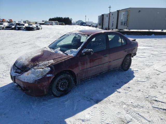 2HGES16344H928839 - 2004 HONDA CIVIC DX VP ბურგუნდია ფოტო 1