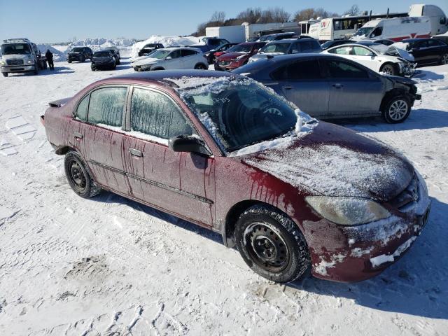 2HGES16344H928839 - 2004 HONDA CIVIC DX VP ბურგუნდია ფოტო 4