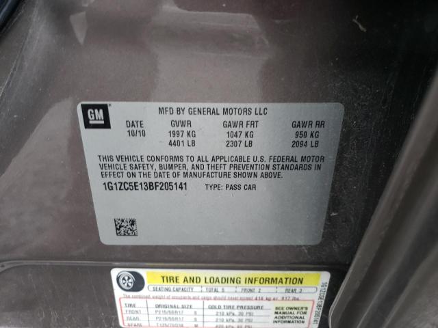 1G1ZC5E13BF205141 - 2011 CHEVROLET MALIBU 1LT Marron photo 12