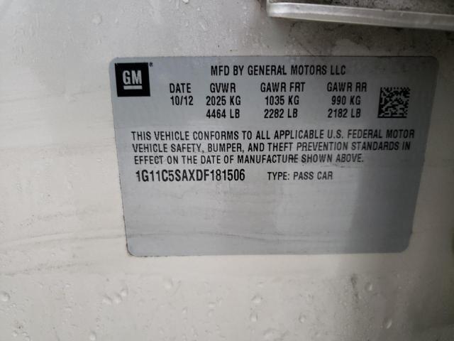 1G11C5SAXDF181506 - 2013 CHEVROLET MALIBU 1LT 棕色 照片 12