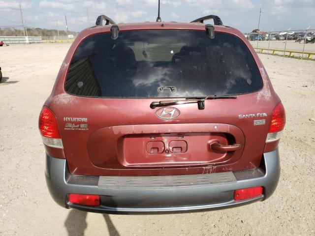 KM8SC13E65U859425 - 2005 HYUNDAI SANTA FE GLS RED photo 6