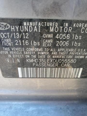 KMHD35LEXDU055580 - 2013 HYUNDAI ELANTRA GT GRAY photo 13