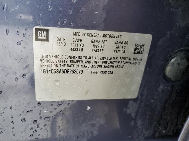 1G11C5SA6DF262079 - 2013 CHEVROLET MALIBU 1LT 蓝色 照片 12