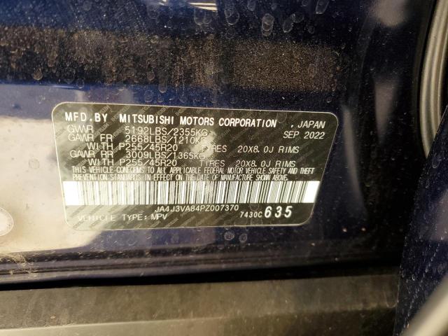 JA4J3VA84PZ007370 - 2023 MITSUBISHI OUTLANDER SEL BLUE photo 14