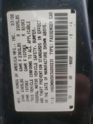 1HGCM665X7A000231 - 2007 HONDA ACCORD EX GRAY photo 12