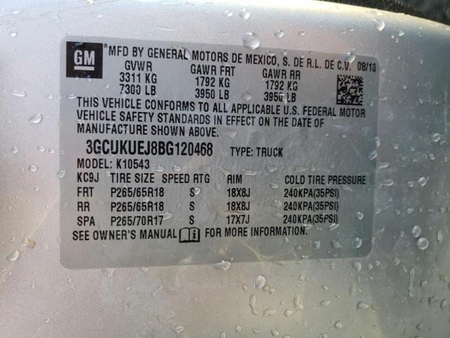 3GCUKUEJ8BG120468 - 2011 CHEVROLET SILVERADO K1500 HYBRID SILVER photo 12