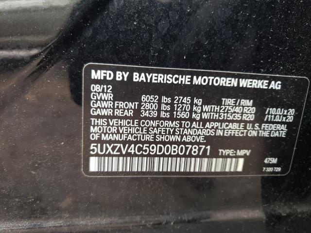 5UXZV4C59D0B07871 - 2013 BMW X5 XDRIVE35I BLACK photo 12
