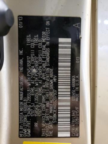 5TDBK3EHXDS207937 - 2013 TOYOTA HIGHLANDER BASE ذهبي صورة 14