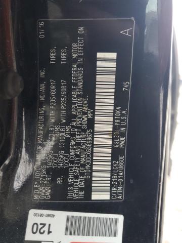 5TDYK3DCXGS698675 - 2016 TOYOTA SIENNA XLE BLACK photo 14