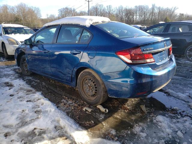 2HGFB2F52EH501009 - 2014 HONDA CIVIC LX BLUE photo 2