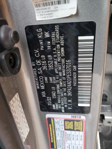 3KPA24AD1PE537016 - 2023 KIA RIO LX GRAY photo 12