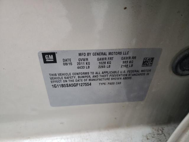 1G11B5SA5GF127554 - 2016 CHEVROLET MALIBU LIM LS TAN photo 12