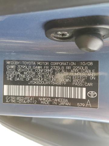 JTDKB20UX97846819 - 2009 TOYOTA PRIUS BLUE photo 13